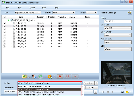 ImTOO DVD to WMV Converter Guide - Set output format
