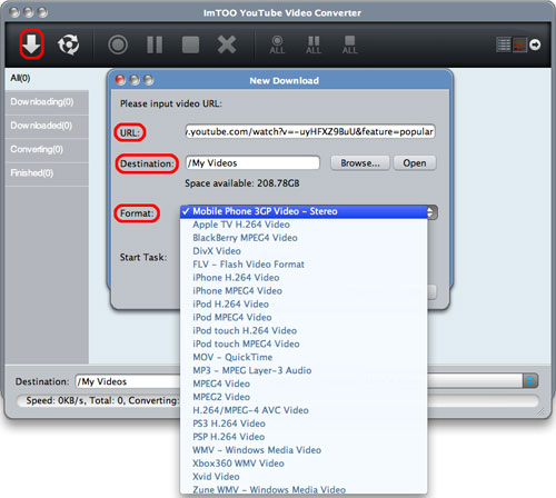 ImTOO Youtube Video Converter for Mac