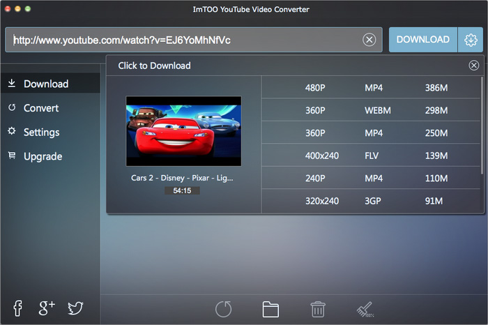 ImTOO YouTube Video Converter for Mac